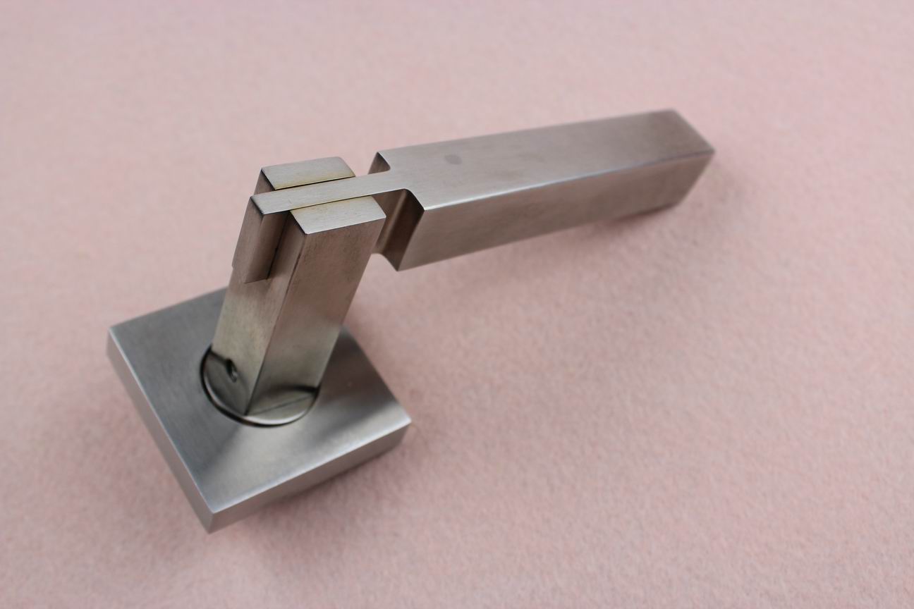 square shape solid type stainless steel material lever door lock handle